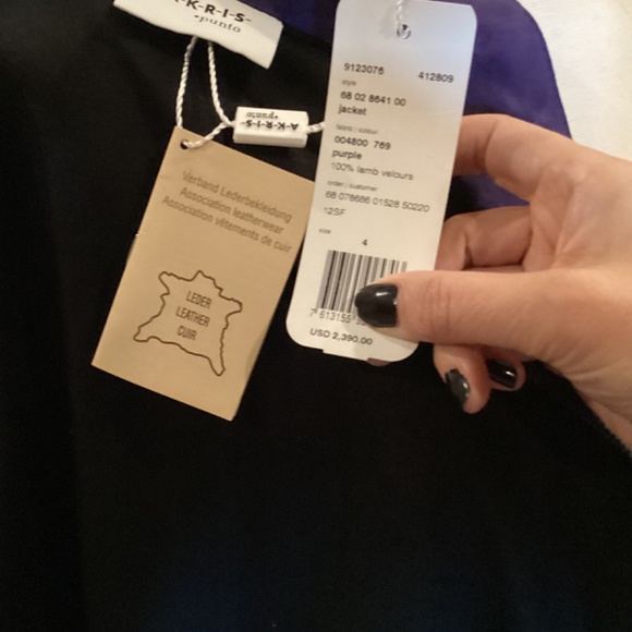 AKRIS SUEDE LEATHER JACKET NWT. BUTTER SOFT Stunning color! Electric blue/purple - Picture 12 of 12